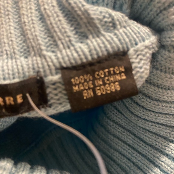 Women’s nwts baby blue cowl neck sweater by Jeanne Pierre 100% cotton sz M - Picture 8 of 13